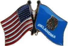 Pack of 3 USA American Oklahoma State Friendship Flag Bike Hat Cap lapel Pin 