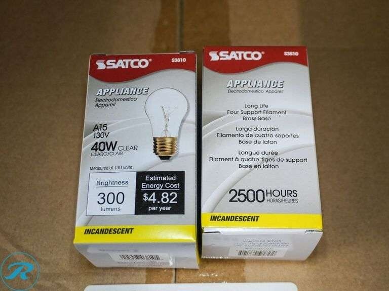SATCO 40W Appliance Light Bulb S3810 Clear 130v Lot of 5 !!