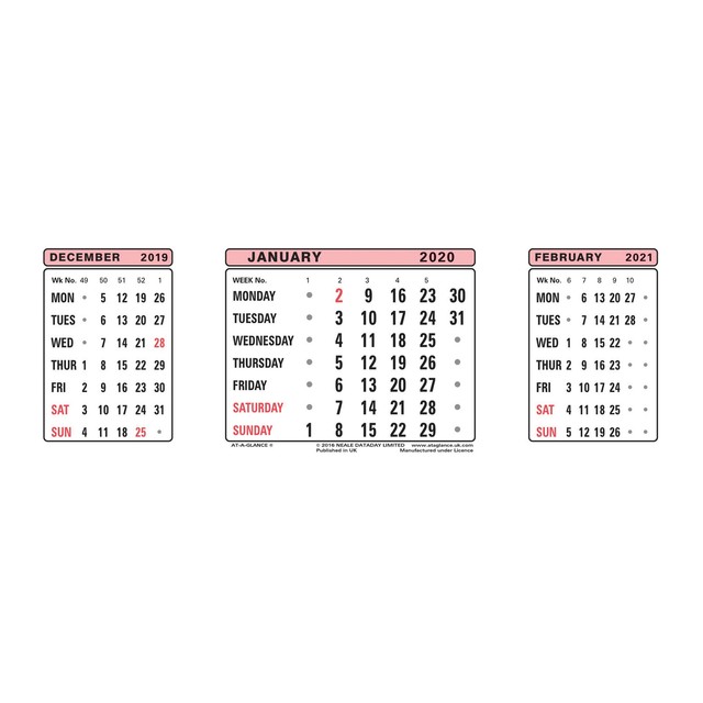 Dataday At A Glance Refill For 3s Calendar 2017 For Sale Ebay