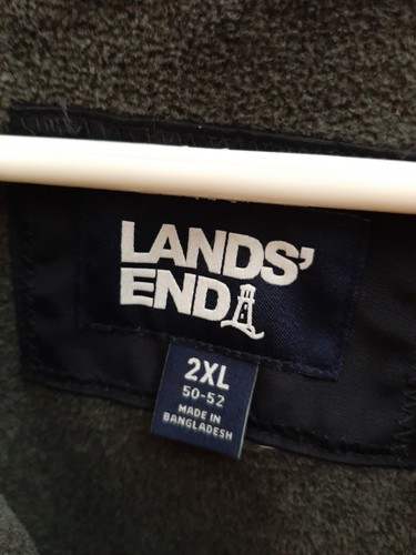 Chaqueta de nailon forrada de lana Lands End para hombre con cremallera bolsillos delanteros y cremallera 2 XL. - Imagen 3 de 10