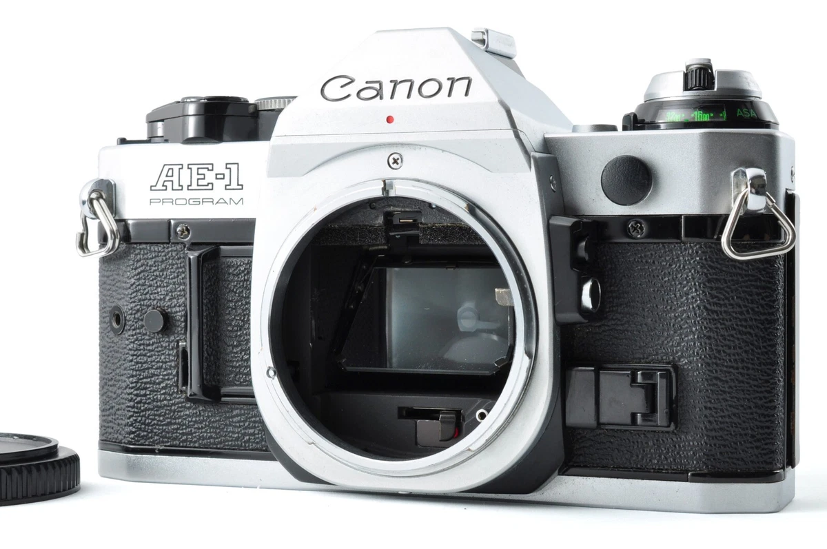 Canon AE-1 Programa Plateado [Casi COMO NUEVO] AE-1P 35mm Película SLR Cuerpo de Cámara Sin Chirridos