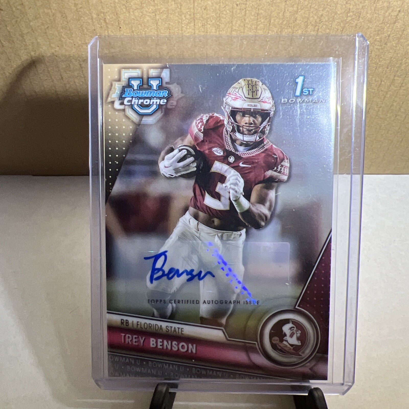 2023 Bowman University Chrome 1st Trey Benson Auto #5 Cardinals RB