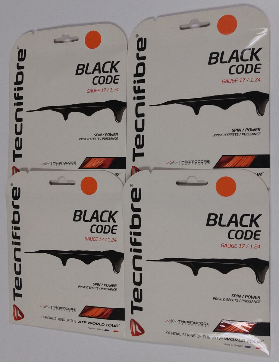 Corde De Tennis Tecnifibre Black Code Fire – Monofilament Orange, Co-polyester, Profil Pentagonal, ThermoCore, Puissance Et Effet