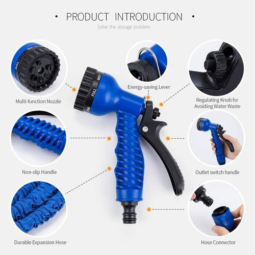 Expandable Garden Hose Pipe Anti Kink 7Function Water Spray Gun Magic Hose 200FT - Picture 27 of 33