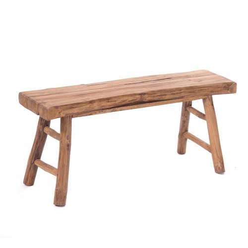 HOLZBANK "MALU 93" | Teakholz, 93 cm | Wurzelholz Sitzbank, Flurbank, Küchenbank - Bild 2 von 7