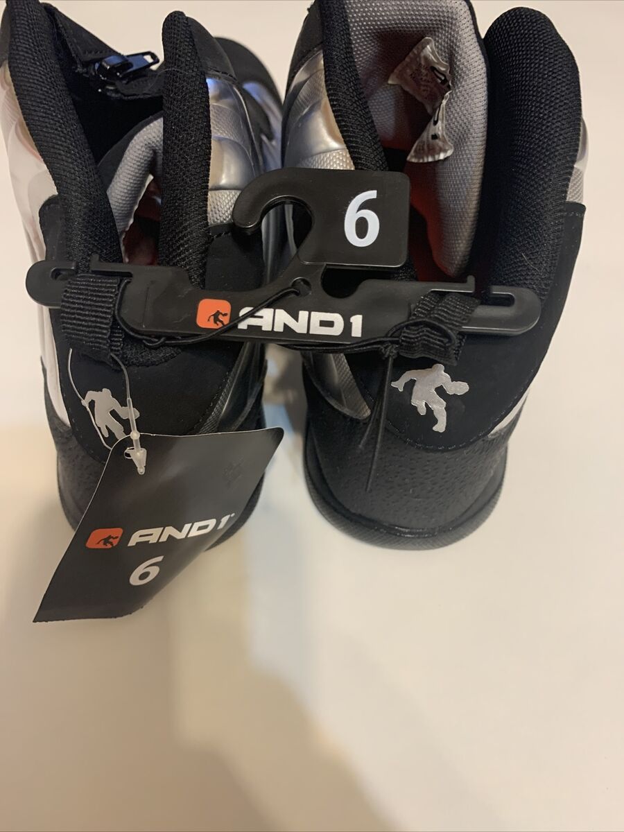 Boys Size 6 Balck And Silver And1 Basketball Front Zip Shoes Boys Size 6 Balck And Silver And1 Basketball Front Zip Shoes