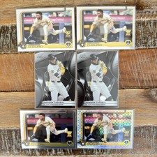 Topps Chrome & Black Jackson Chourio Lot of 6 Card - Base, Refractor, X-Fractor