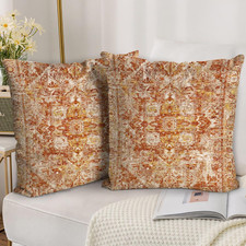 Boho Throw Pillow Covers 18x18 inch Set of 2,Bohemian Vintage Carpet Pattern Ant