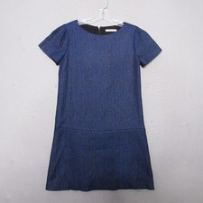 Alice & Olivia Dress Mini Dress Liv Herringbone Drop Waist Puff Sleeve Shift