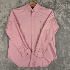 Ralph Lauren Polo Classic Fit Button Down Oxford Shirt Size Large Pink Blue Pony