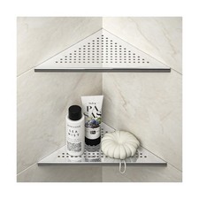 Corner Shower Shelves 10'', Grout in Shelf, Polished  304 Stai... FAST USA SHIP
