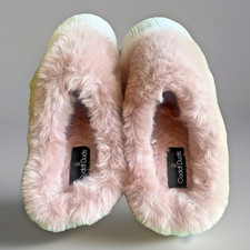 Cuddl Duds NEW Small 5-6 Super Soft House Shoes Slippers Mauve Textile Faux Fur