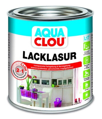 Aqua Clou Lacklasur L17, Nr. 5 375 ml, schwarz Schutzlack Schutzlasur Innen