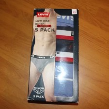New Levi's Men's 5-Pack Low Rise Briefs - Premium Cotton XL Blue Tag Free NWT