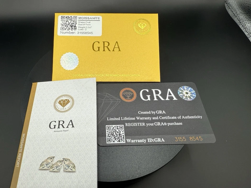 Moissanita suelta corte ovalado .5 CT-8.0CT GRA certificado vendedor de EE. UU. ¡¡ENVÍO GRATUITO!!! Foto 3 de 3