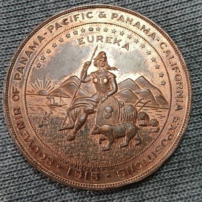 1915 RARE Panama Pacific Exposition Lucky Penny Indian California