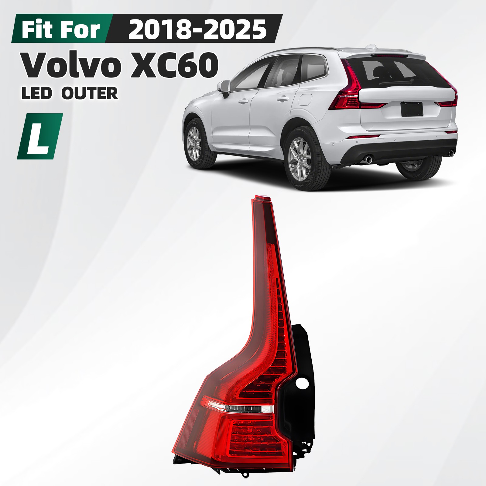 LED Tail Light For 2018-2024 2025 Volvo XC60 Brake Lamp Rear Outer Left Driver