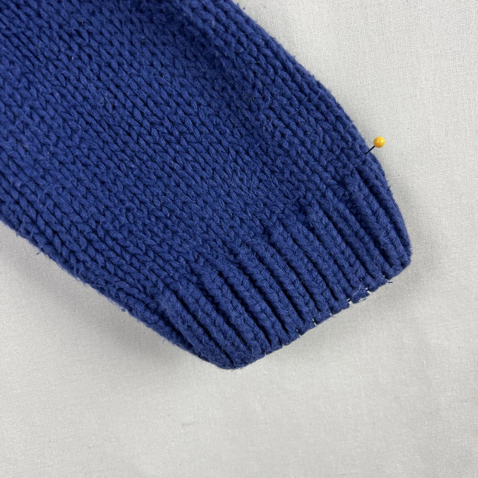 Janie and Jack Sweater Boys Size 6 Cardigan Blue Plaid Cotton Preppy Classic - Image 2 of 4