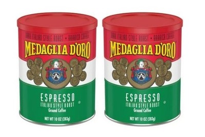 2 Cans MEDAGLIA ' ORO Espresso Italian Style Roast Ground Coffee 10 oz.
