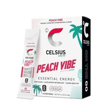 CELSIUS On The Go Energy Drink Mix, Peach Vibe,14 Stick Pack.