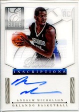 2012-13 Andrew Nicholson Rookie Auto Elite Series Rookie Inscription #35 Magic A