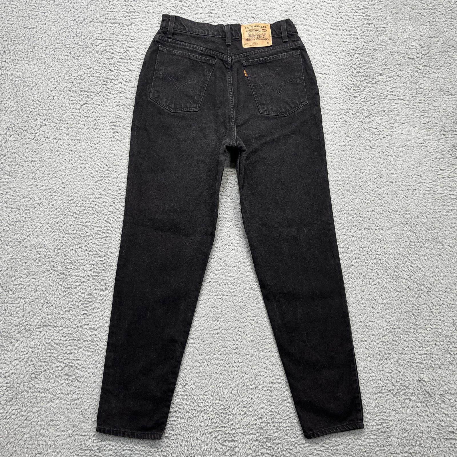 VTG Levis 912 Orange Tab Jeans Womens 13 Black Slim Taper High Rise 90s Denim