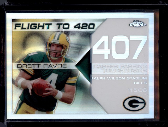 2008 Topps Chrome #BFC-407 Brett Favre Collection White Refractor #/100