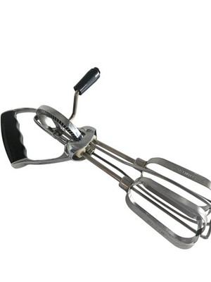 Vintage Turner & Seymour Hand Mixer Egg Beater USA Stainless Steel Black Handle