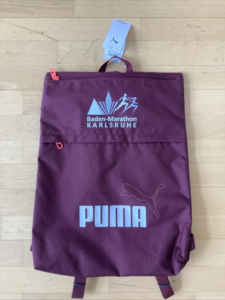 PUMA Rücksack Tasche mit Fächer, Nylon, weinrot vom Baden-Marathon 2025