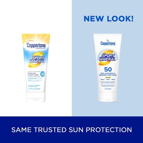 Coppertone Sport Mineral SPF 50 Sunscreen Lotion 5 Fl Oz Water Resistant - Picture 2 of 13