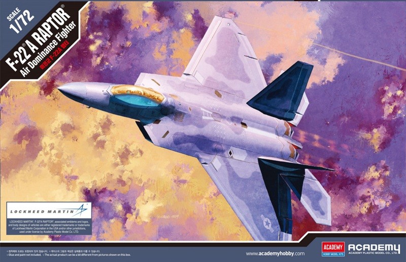 Academy AC12423 1/72 F-22A Airplane Model Kit - New