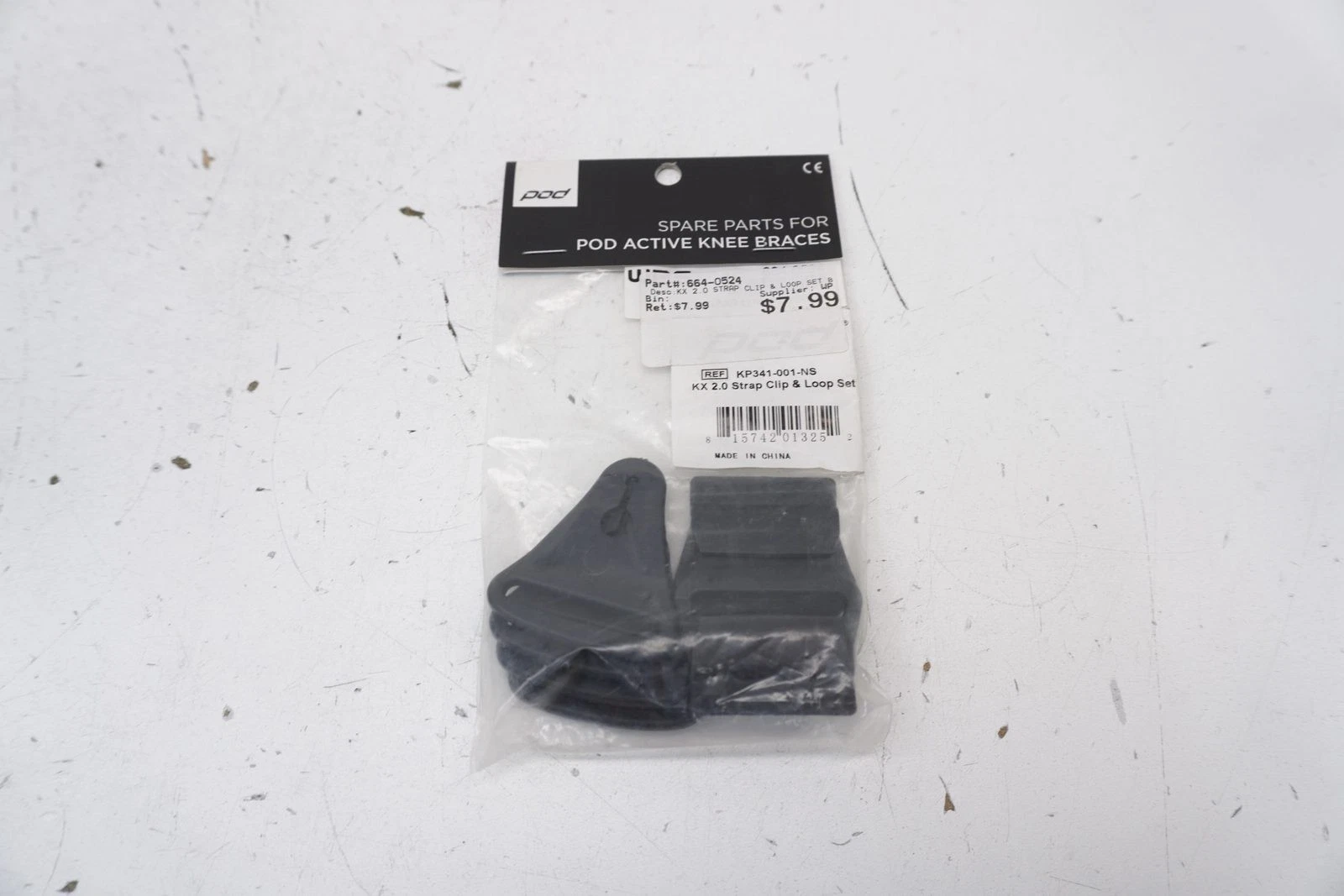 POD KX 2.0 Knee Brace Strap Clip & Loop Set Black MX KP341-001-NS A1