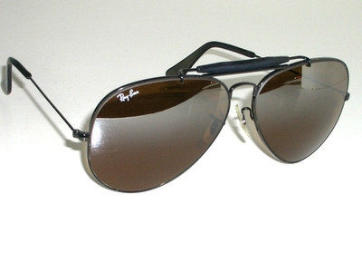 62/14 VINTAGE B&L RAY-BAN BLACK B15 TGM COLOR CONTRAST OUTDOORSMAN II SUNGLASSES