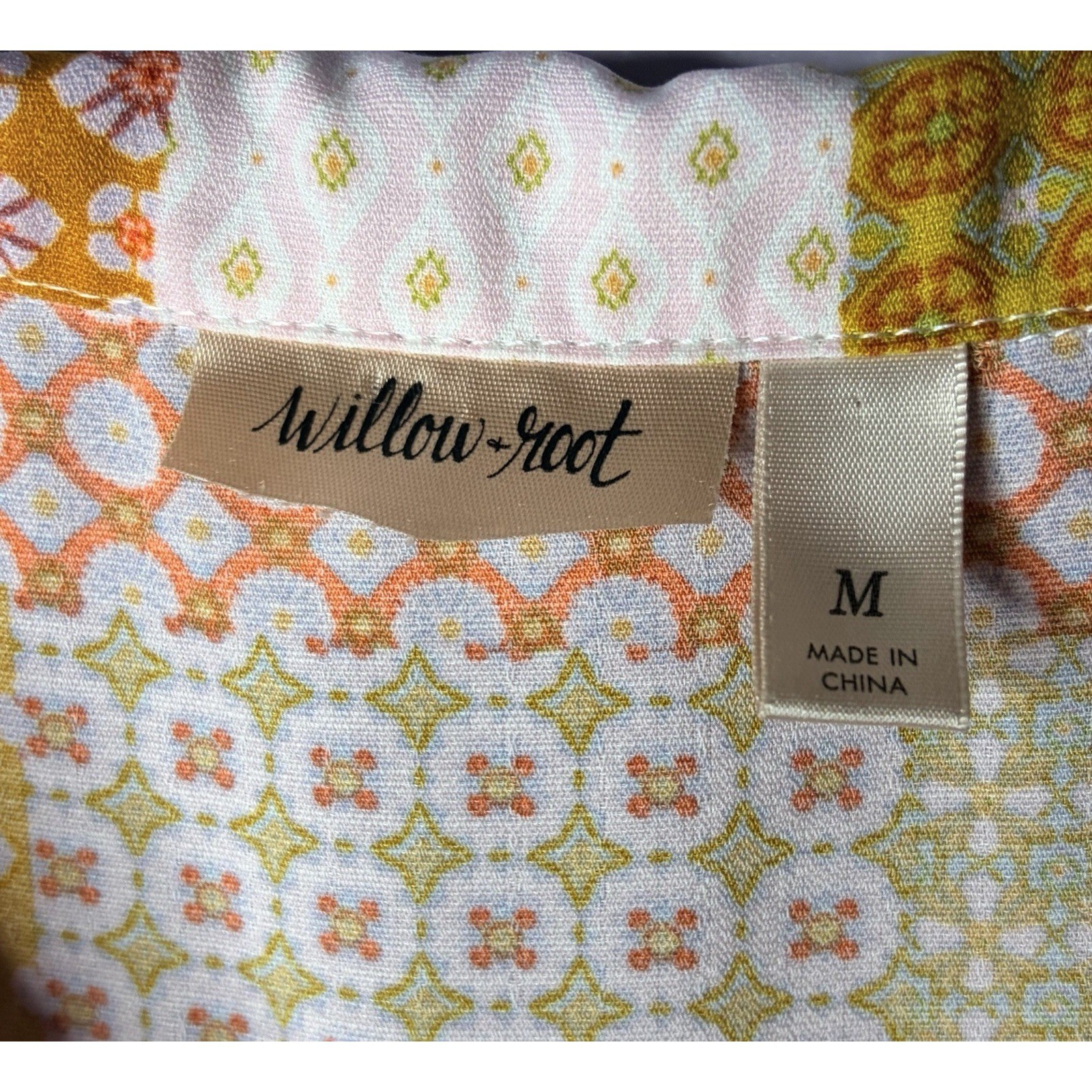 Willow + Root Boho Patchwork Button Blouse Women … - image 3