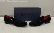 Carrucci Rhinestone Slip-on Men Black Loafers s - US 12