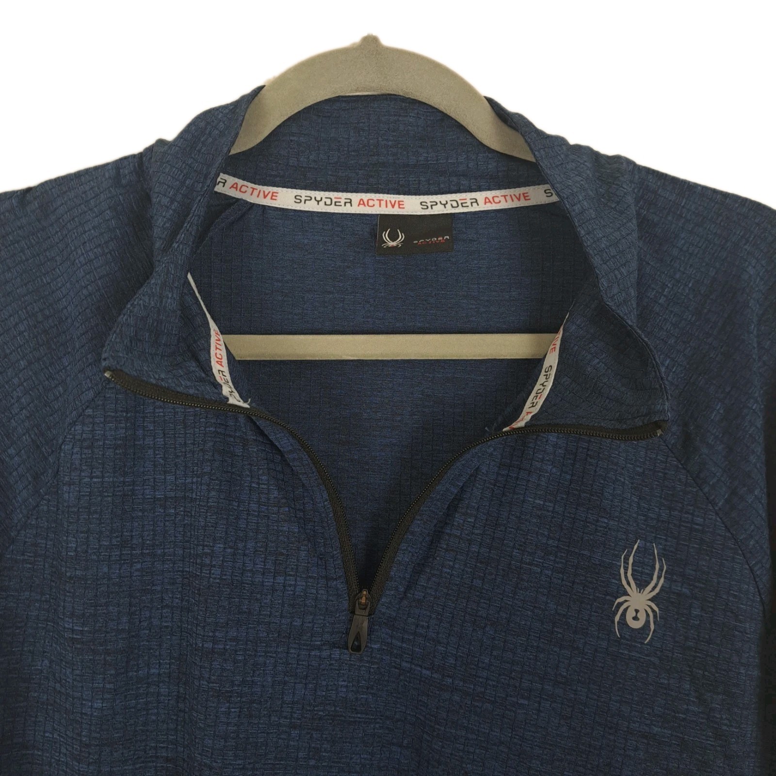 Spyder Active ProWeb Quarter Zip Pullover Blue Me… - image 3