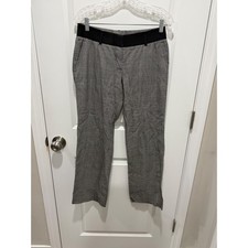 Dolce & Gabbana Womens Dress Pants 100% Wool Glen Plaid Grey 40