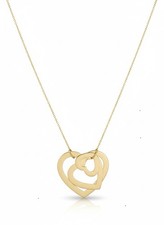 Infinity Connected Heart Necklace Stainless Steel Gold Plated 16" Length