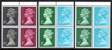 1971 MACHIN SE-TENANT BOOKLET PANES (3), UNCHECKED. FINE MNH