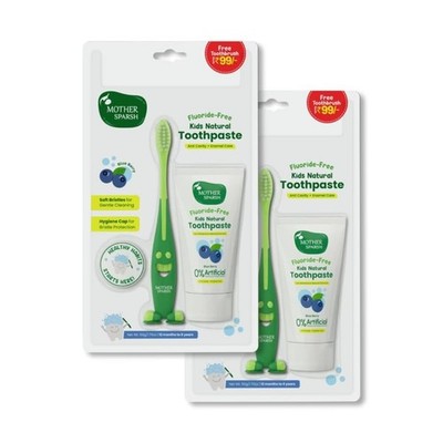 Mother Sparsh Toothpaste for Kids-50g, Blueberry (With Free Toothbrush)
