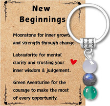Birthday Gifts for Women, New Beginning Gifts for Her, Natural Crystal Stone Key
