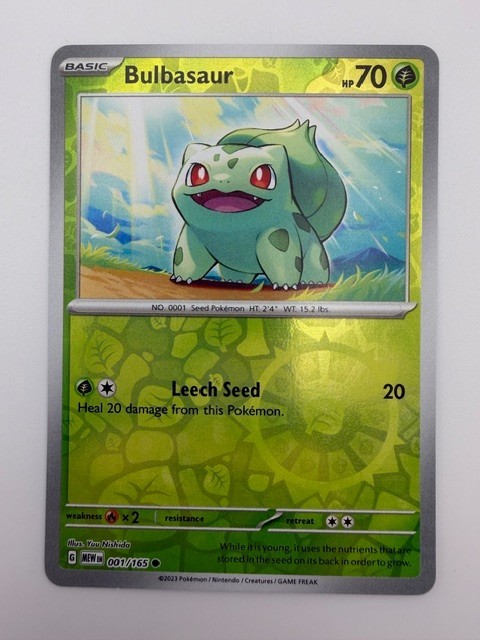 #001/165 Bulbasaur Reverse Holo Common - Pokémon Scarlet & Violet 151 English NM
