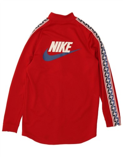 NIKE Hombres Gráfico Chándal Top Chaqueta Pequeña Rojo Poliéster AF01 - Imagen 2 de 3