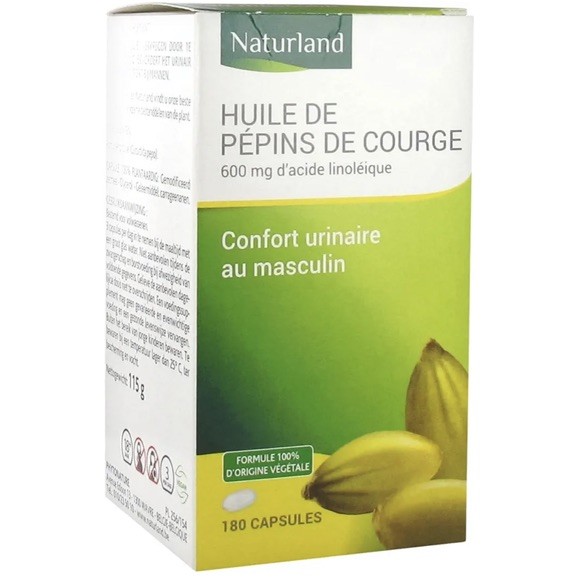 Huile de pépin de courge bio Naturland capsule complément urinaire homme 500mg