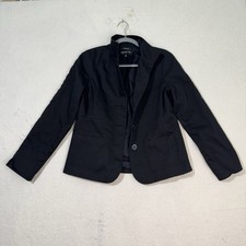 Jones New York Black Stretch Blazer Classic Jacket 3-Button Notched Lapels Sz 10