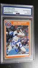1985 Fleer Lou Whitaker signed Baseball Card PSA Certified