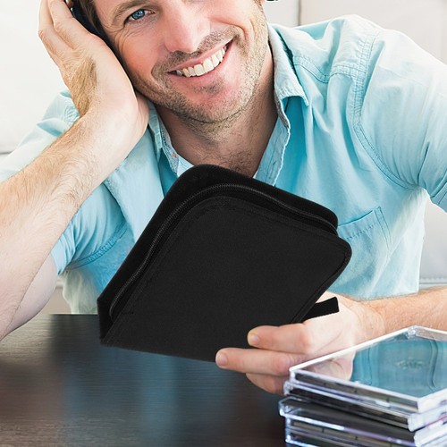 2 Pcs CD Storage Bag Travel Dvd Wallet Organizer Case Carrying Pouch Cases - Afbeelding 10 van 12
