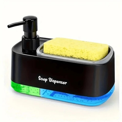 #ad Cozy Multifunctional Soap Dispenser With Sponge Holder Compact Kitchen Bathroom $19.39