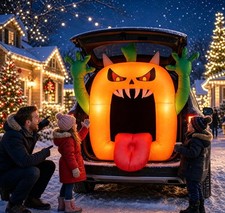 6Ft Halloween Inflatable Pumpkin With Dual LED Lights For Yard Car Trunk Blow Up