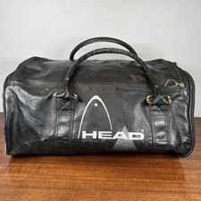 Vintage Head Holdall Retro Sport Gym Bag Black Faux Leather PROP POOR CONDITION 
